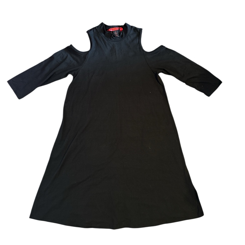 Hot Kiss Black Cold Shoulder Dress, Size: Medium